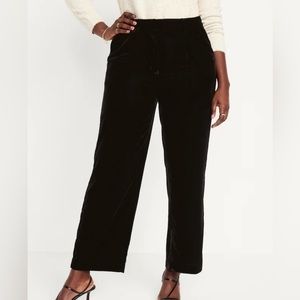 Extra High-Waisted Pleated Taylor Trouser Velvet Pants
